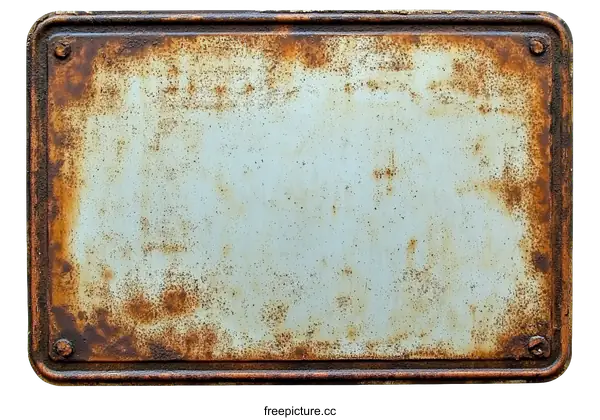 [Transparent Background PNG]Rusty Metal Sign Plate Texture Background
