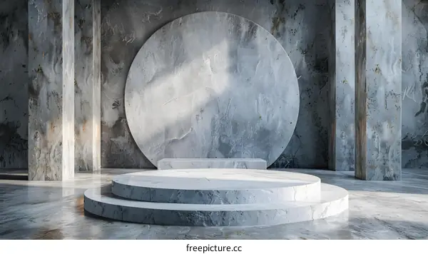 Marble Cylinder Podium