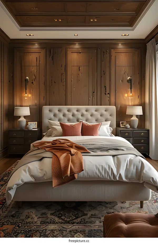 Wooden wall bedroom