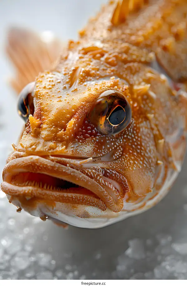 Close up of a fish head