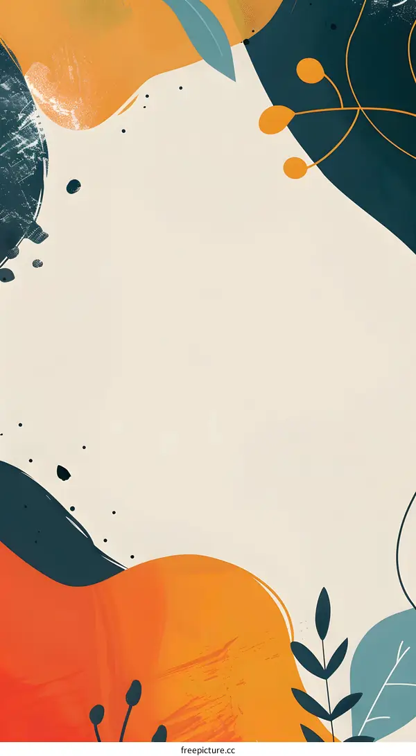 Abstract Colorful Floral Design With White Background