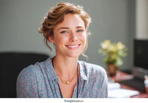 Smiling Caucasian Woman Portrait