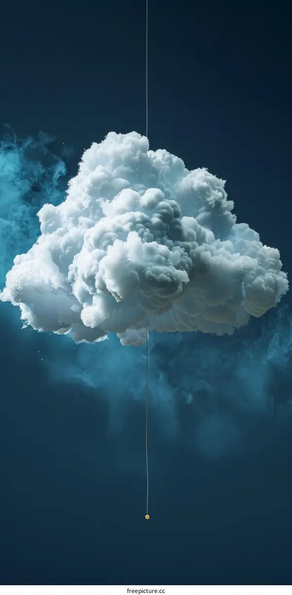 fluffy cloud floating in the night sky