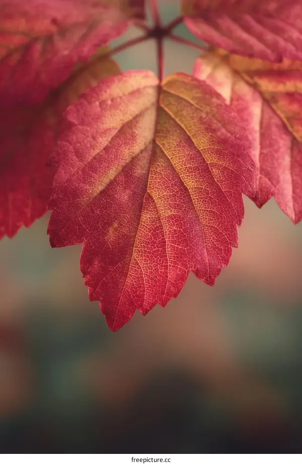 Close Up of Vibrant Autumn Leaf