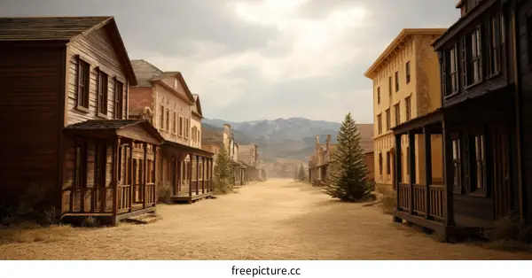 Vintage Western Town Street Scene