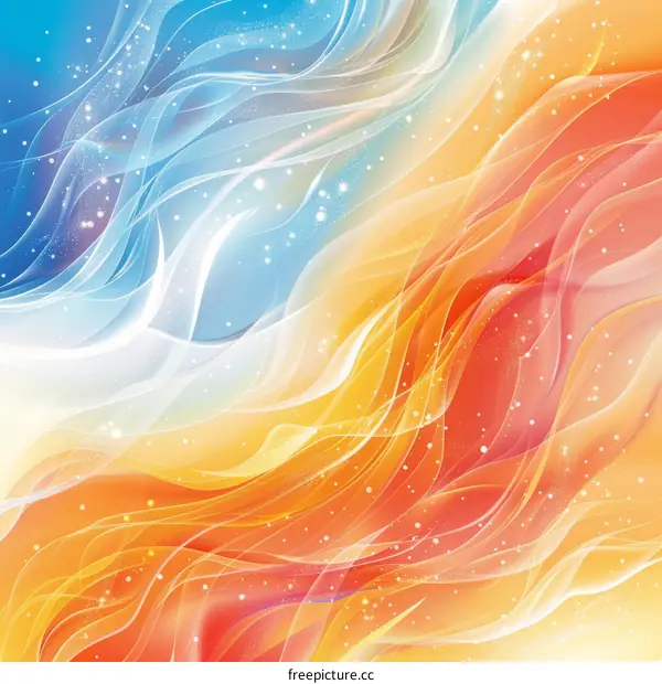 Flowing Waves with Warm and Cold Colors