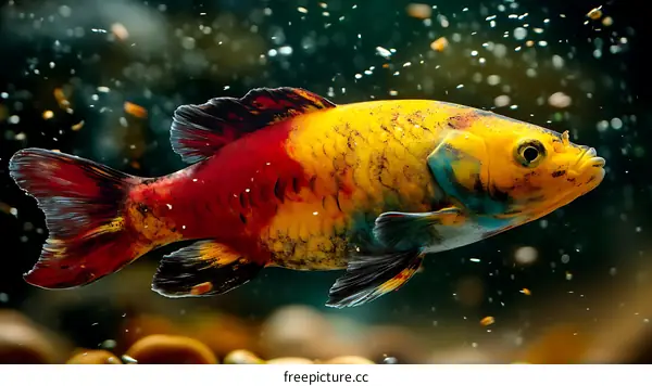 Vibrant Fish Swimming in Aquarium