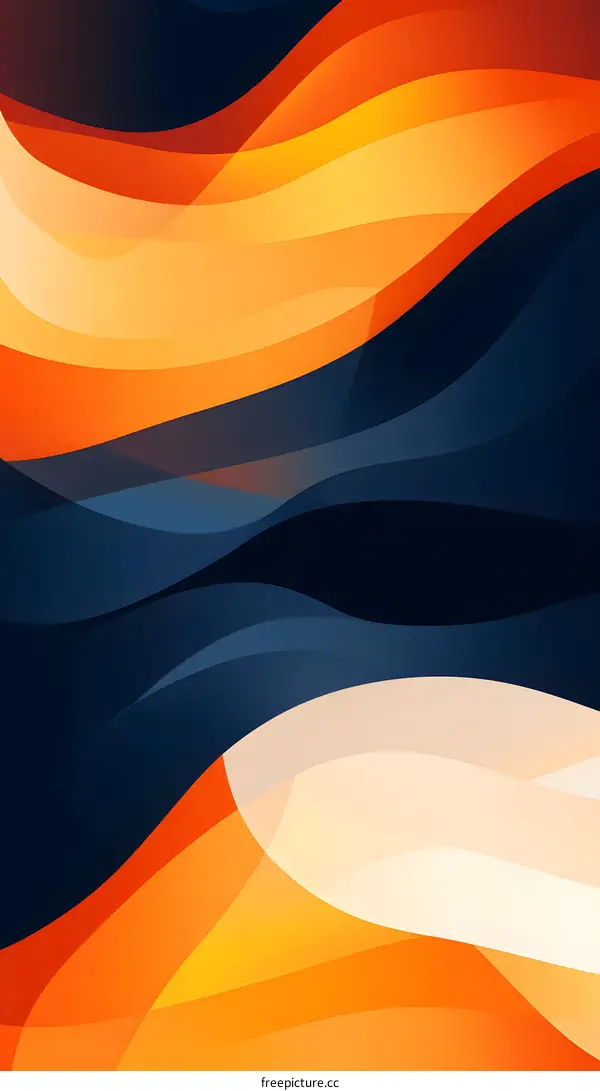 Abstract Orange and Blue Waves Background