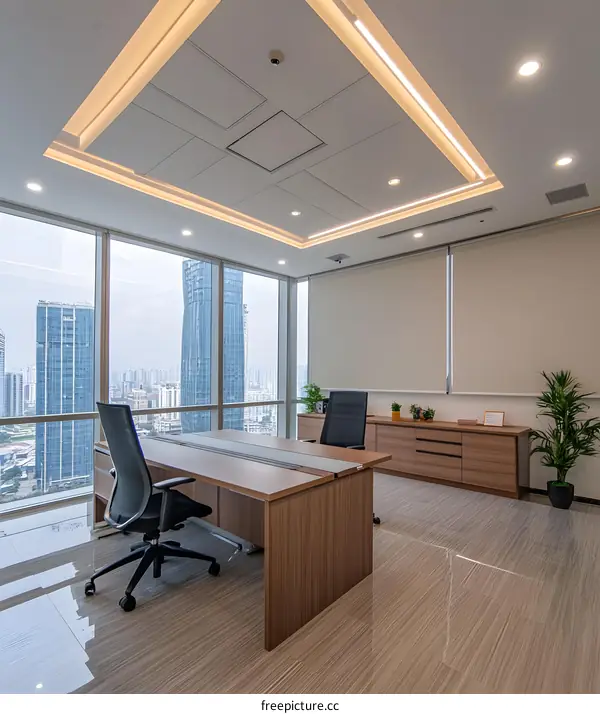 Modern Office Interior Design with City View