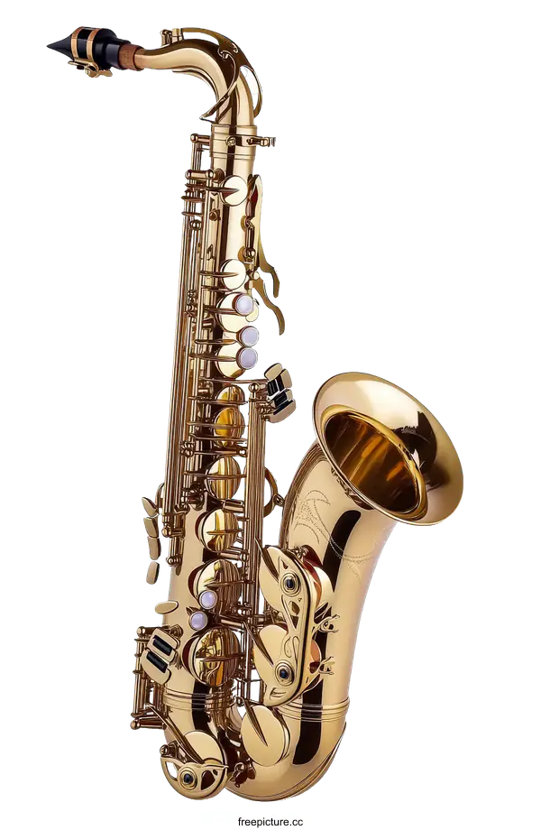 [Transparent Background PNG]Golden Alto Saxophone Instrument Musical Instrument