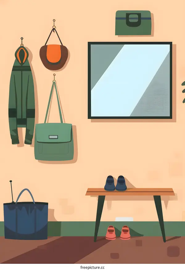 Home Entrance Interior Design with a Mirror