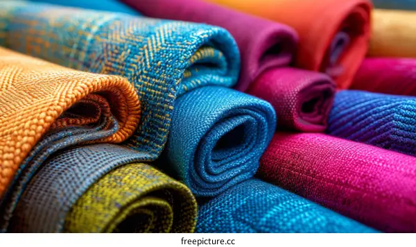 Colorful Fabric Rolls
