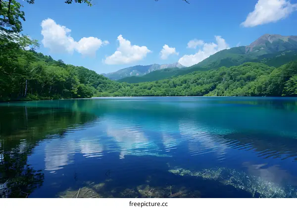 The beautiful scenery of the lake and mountains