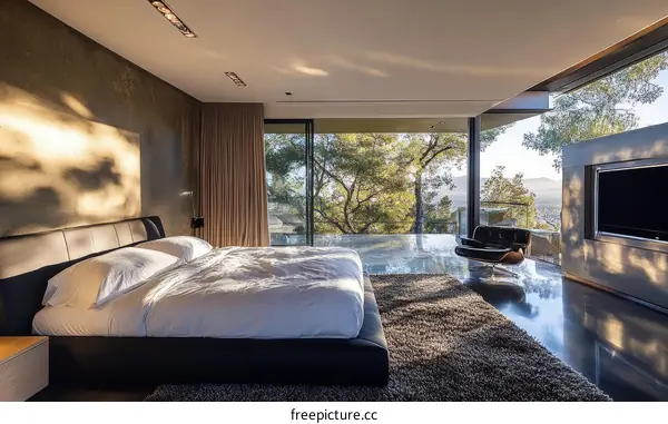 Modern Contemporary Master Bedroom with Panoramic Views