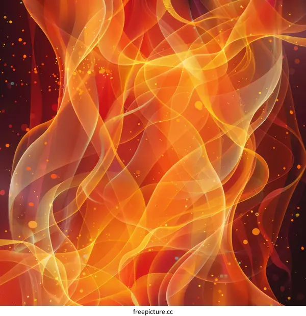 Vivid Abstract Illustration in Fiery Colors