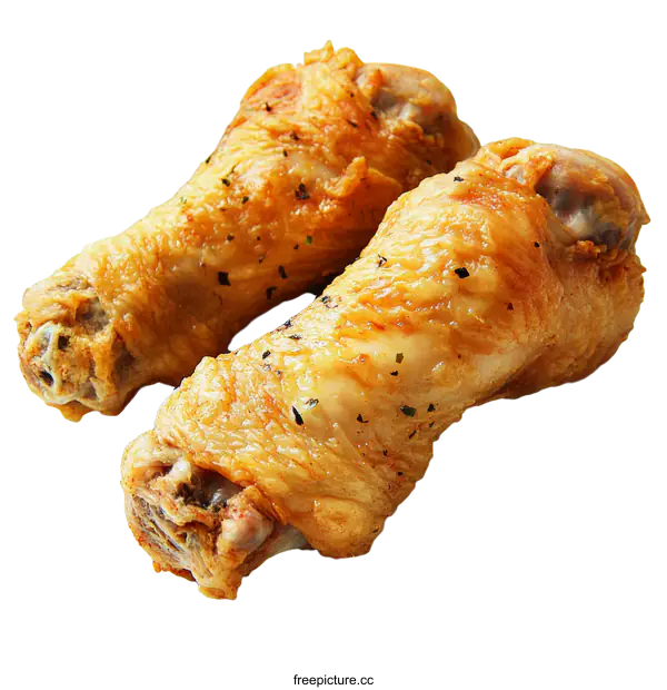 [Transparent Background PNG]Crispy Fried Chicken Drumsticks Close-up