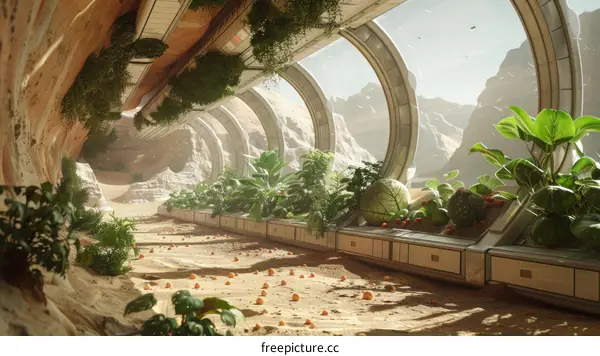 Futuristic Martian Greenhouse for Sustainable Living