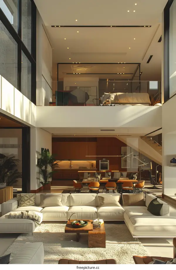 Spacious Living Room with a Towering Ceiling | Interior Design