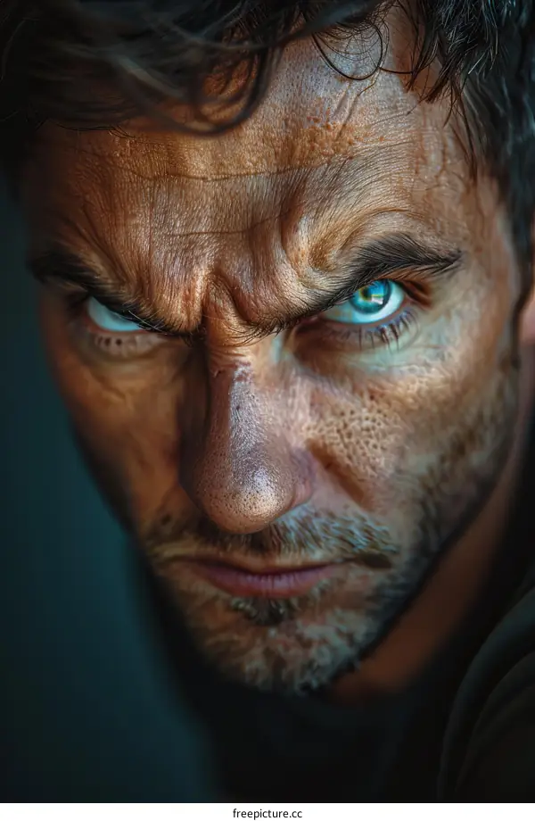 Closeup Portrait of a Man with Intense Gaze