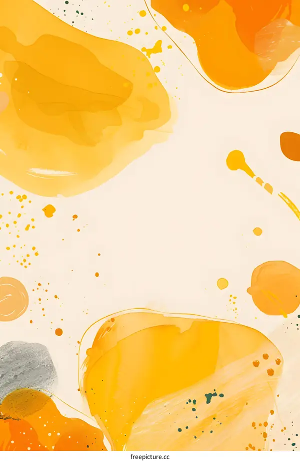 Abstract Yellow and Orange Watercolor Background