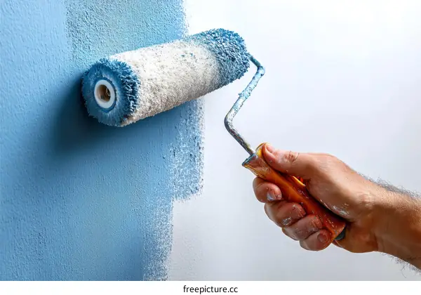 Painting a Wall with a Paint Roller