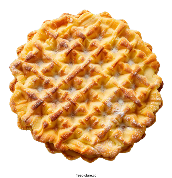 [Transparent Background PNG]Delicious Round Waffle Cake Isolated on White