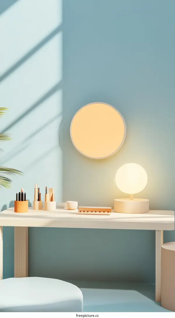 Modern Minimalist Dressing Table Illustration