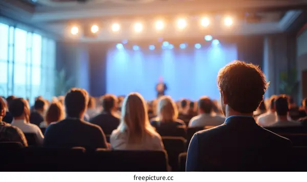 Large Conference Audience Listening to Speaker