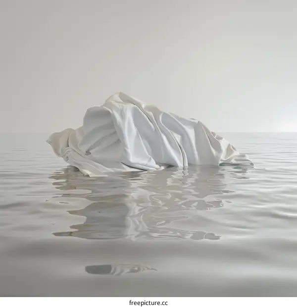 White cloth floating on water