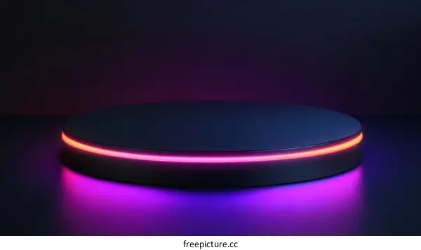 Neon Light Round Platform Display