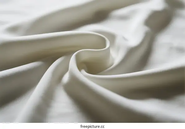 A close-up view of soft white fabric with gentle folds