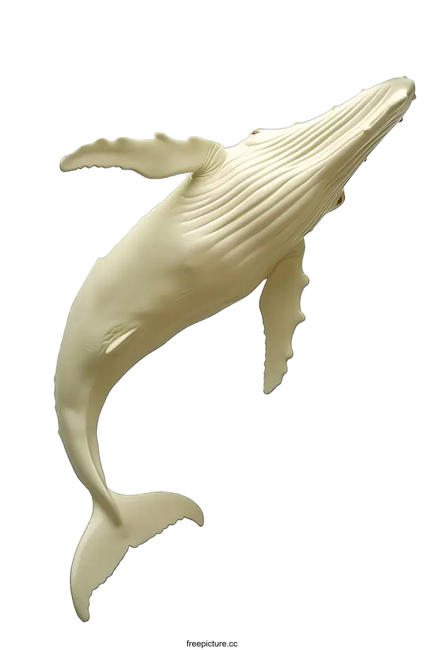 [Transparent Background PNG]A 3D rendering of a white whale