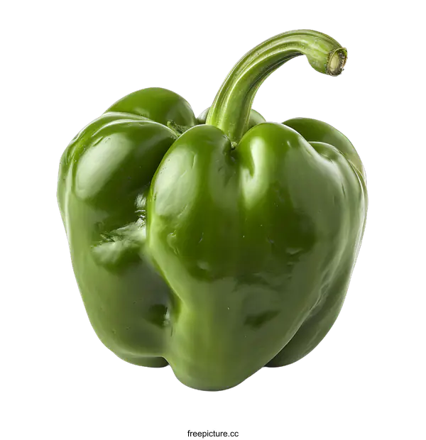 [Transparent Background PNG]Fresh Green Bell Pepper Isolated On White Background