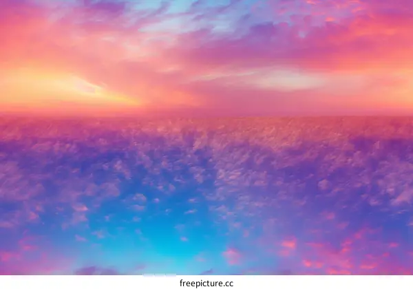 Cloudland above the twilight sky