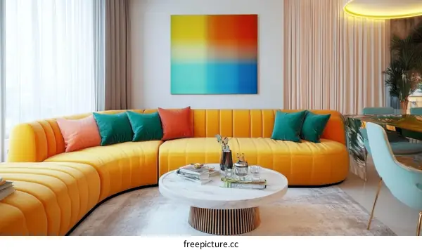 Modern Colorful Living Room Interior Design