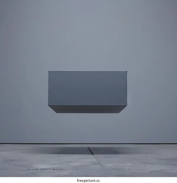 Floating Rectangular Object in a Grey Room