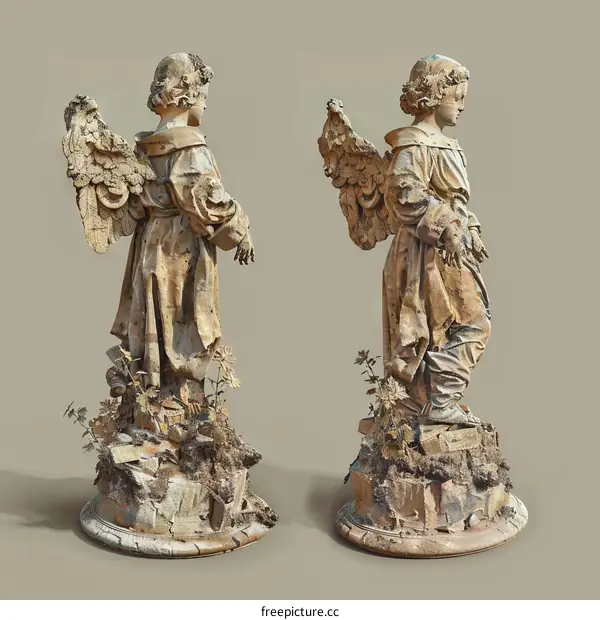 Weathered Angel Statue: Hope, Faith, and Peace