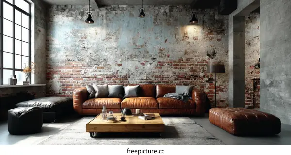Industrial Style Living Room Interior Design