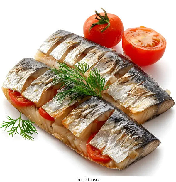 Mackerel with tomatoes and dill