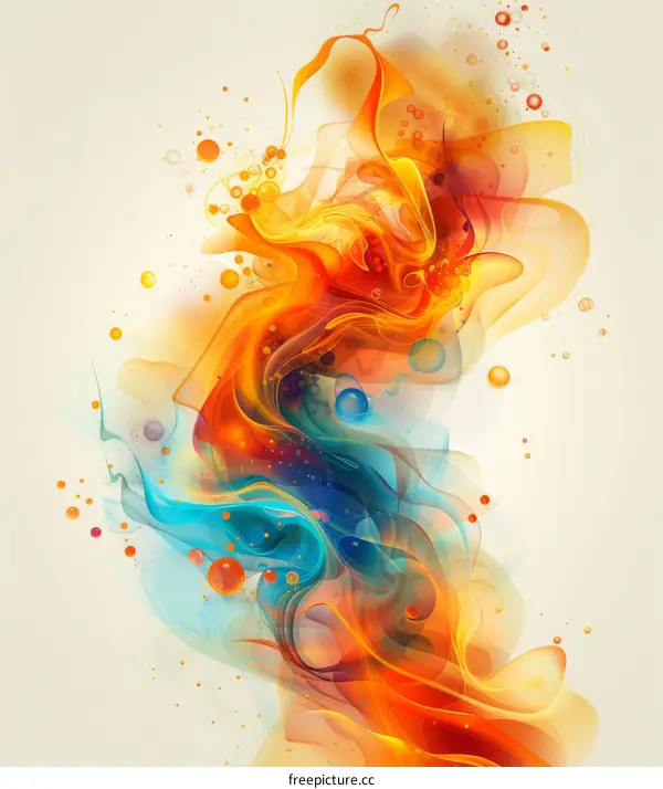Abstract Colorful Liquid Flowing Art