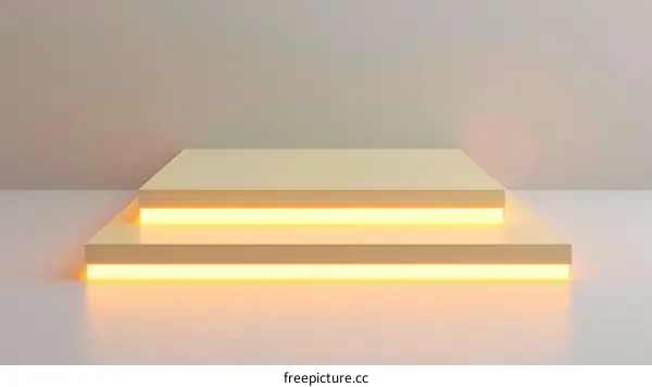 Minimalist Abstract 3D Product Display With Neon Lights