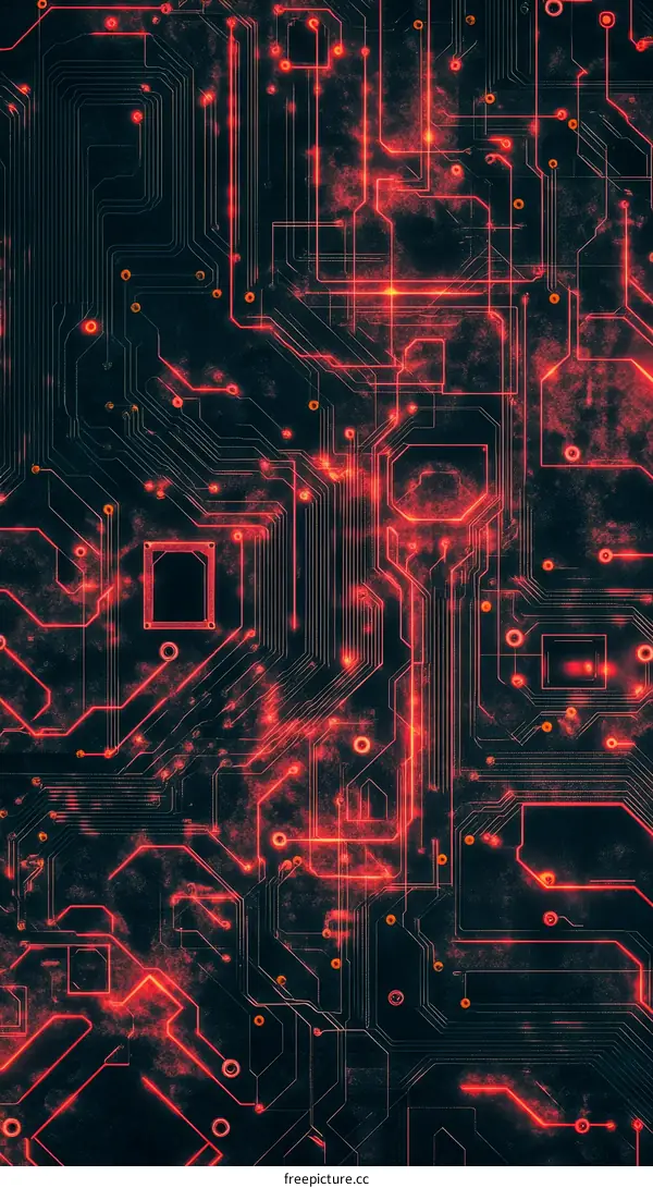 Abstract Circuit Board Technology Art