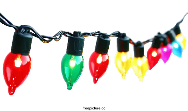 [Transparent Background PNG]Colorful Christmas Lights Garland
