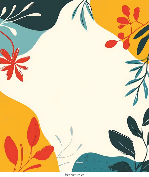 Abstract Floral Background Illustration with Bright Colors