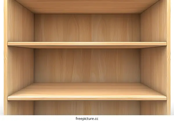 Empty Wooden Shelves with Two Levels