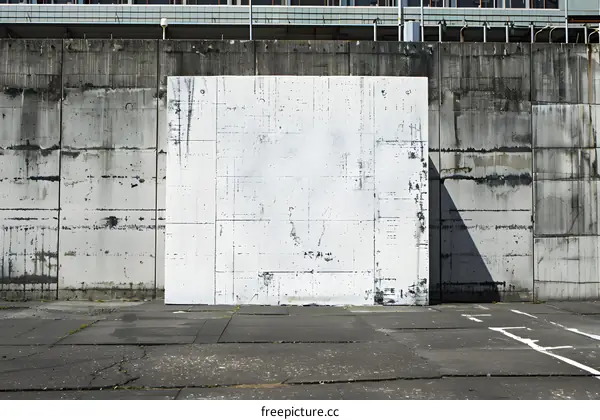 Blank Concrete Wall With White Lines