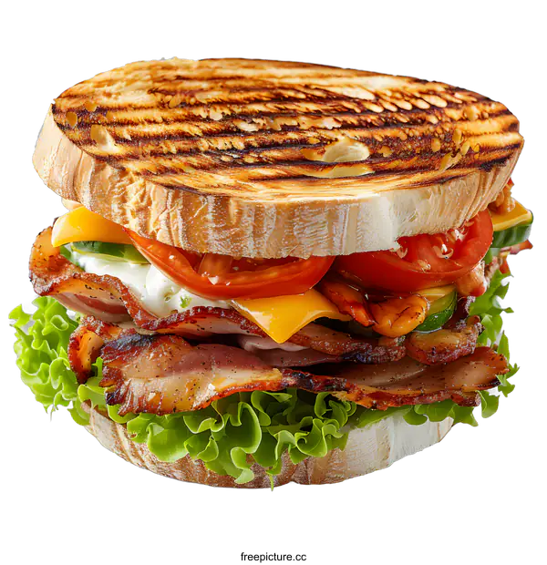 [Transparent Background PNG]Delicious Bacon Lettuce Tomato Sandwich