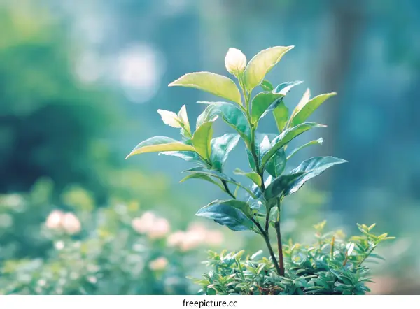 Close-up of Fresh Green Leaves in Nature