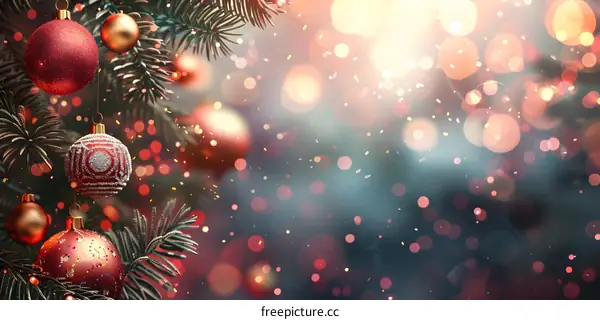 Christmas tree with red and gold ornaments