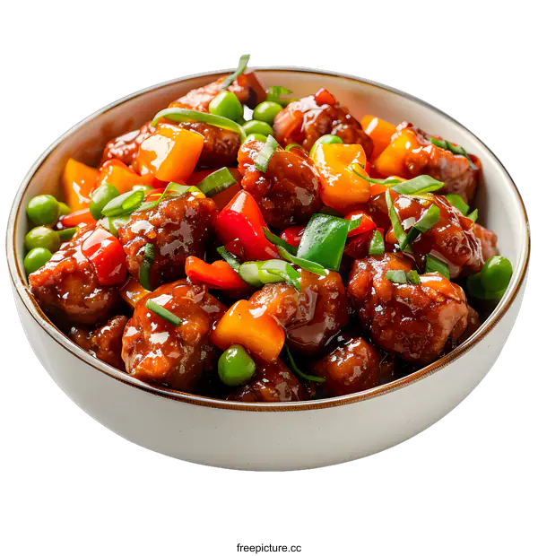 [Transparent Background PNG]Sweet and Sour Pork with Vegetables